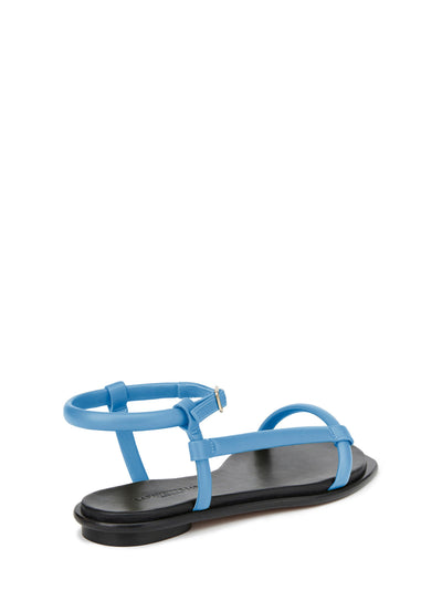 LAFAYETTE 148 NEW YORK Womens Blue Adjustable Ankle Strap Round Toe Buckle Leather Sandals Shoes 38