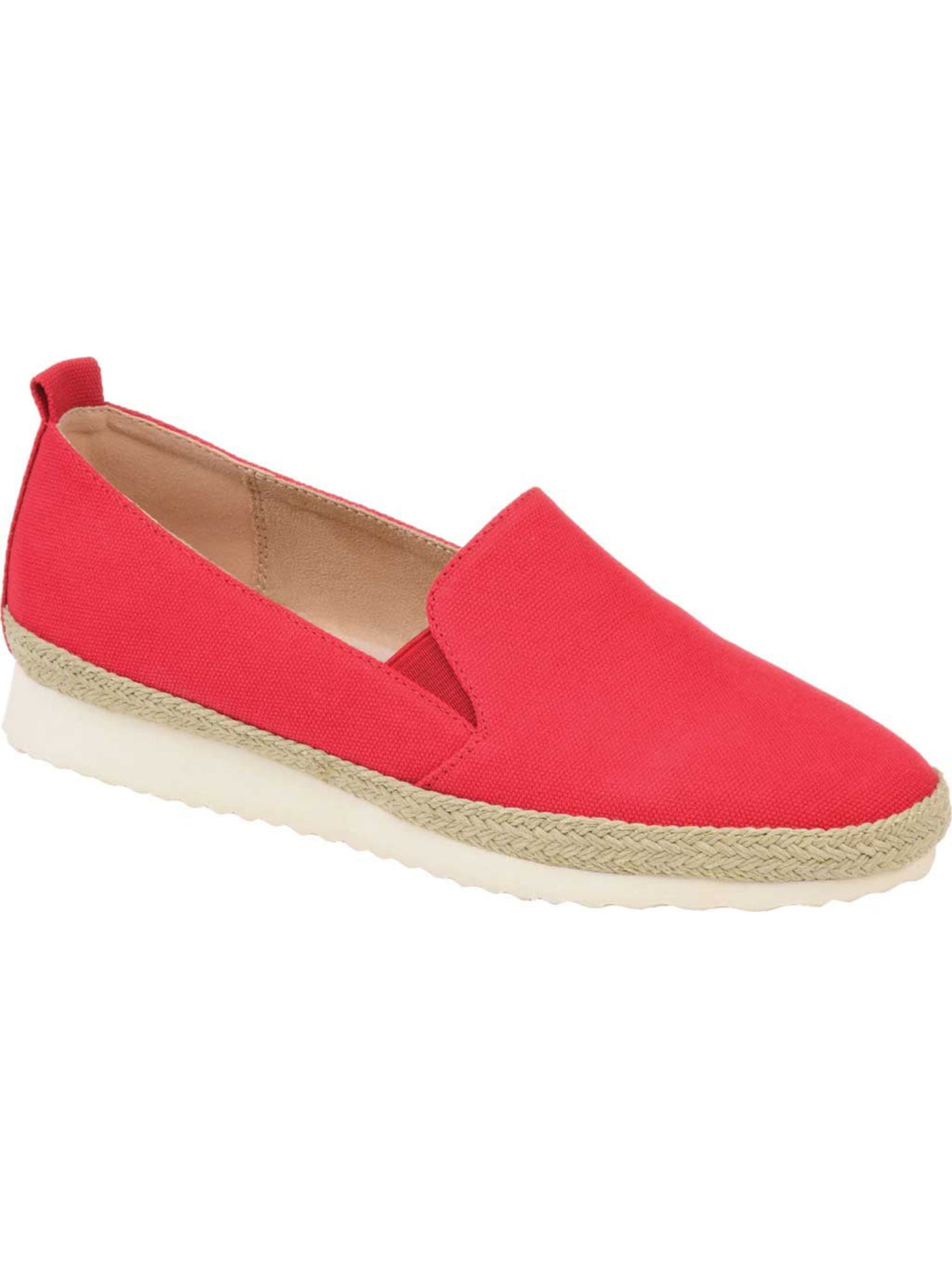 JOURNEE COLLECTION Womens Red Twin Side Gore Back Pull Tab Comfort Leela Round Toe Wedge Slip On Espadrille Shoes 8.5 M