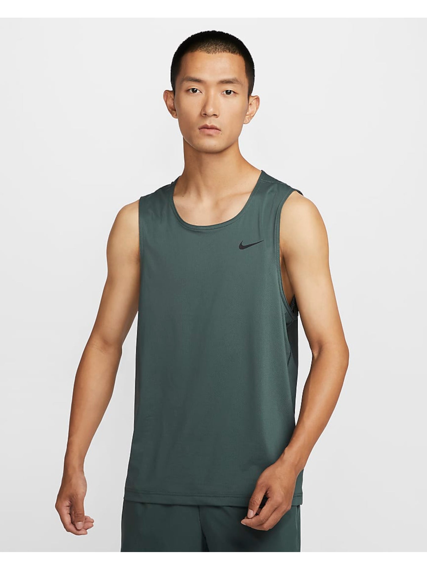 NIKE Mens Green Logo Graphic Sleeveless Scoop Neck Classic Fit Moisture Wicking Tank Top XL