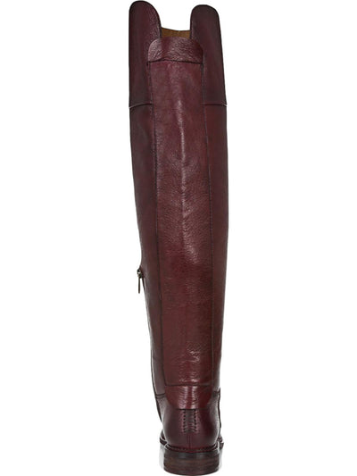 FRANCO SARTO Womens Burgundy Comfort Studded Haleen Round Toe Block Heel Zip-Up Leather Riding Boot 7.5 M WC