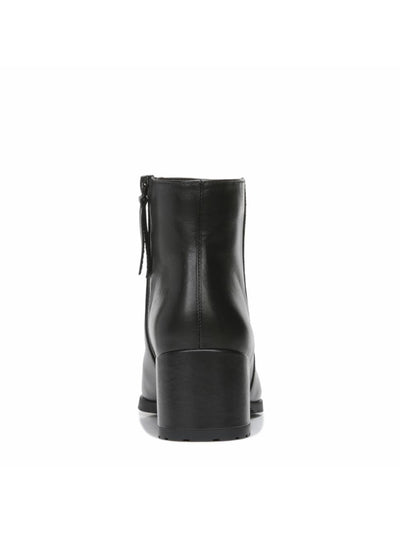 NATURALIZER Womens Black Waterproof Bay Round Toe Block Heel Zip-Up Leather Booties 9 M