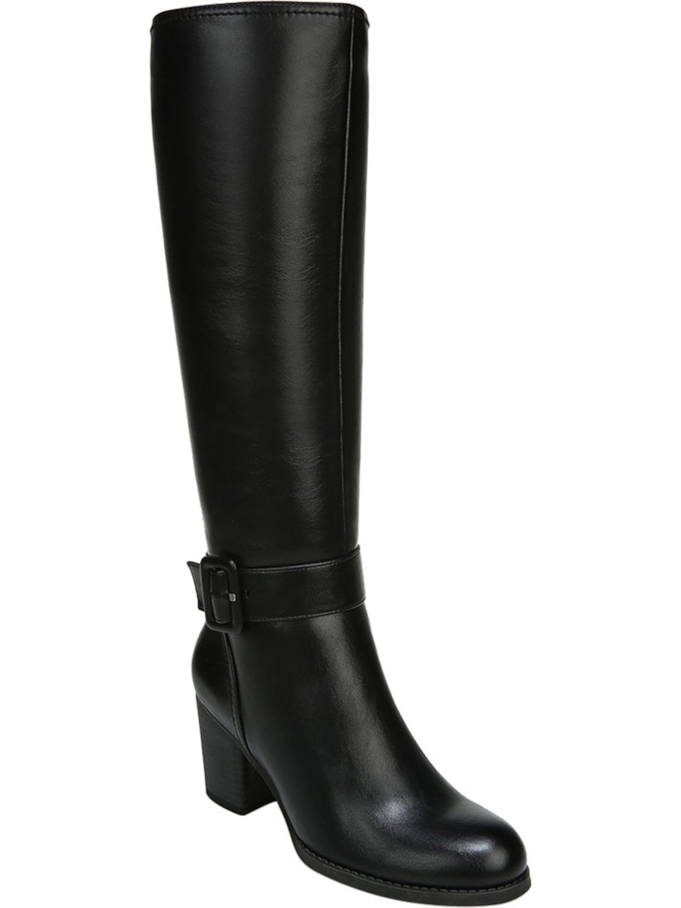 SOUL Womens Black Arch Support Twinkle Round Toe Block Heel Zip-Up Heeled Boots 6 M