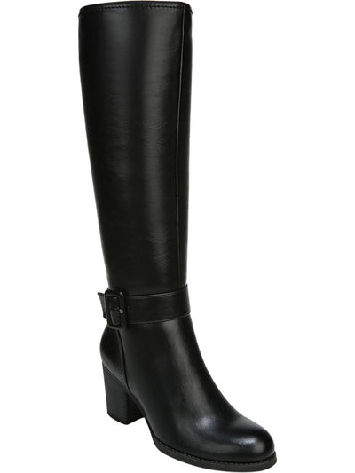 SOUL Womens Black Arch Support Twinkle Round Toe Block Heel Zip-Up Heeled Boots 6 M