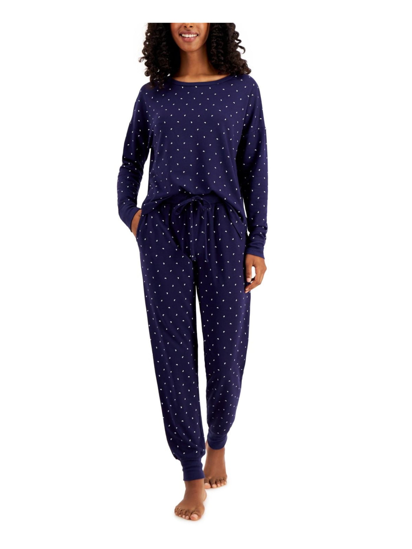 ALFANI Womens Navy Top Elastic Band Lounge Pants Pajamas XS