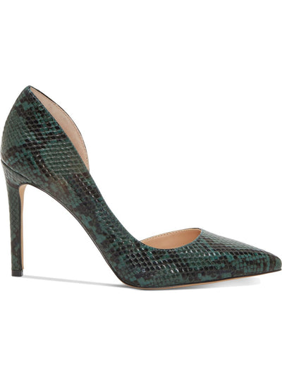 INC Womens Green Snake Pattern D'orsay Cushioned Kenjay Stiletto Slip On Dress Pumps 8.5 M