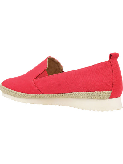 JOURNEE COLLECTION Womens Red Twin Side Gore Back Pull Tab Comfort Leela Round Toe Wedge Slip On Espadrille Shoes 8.5 M