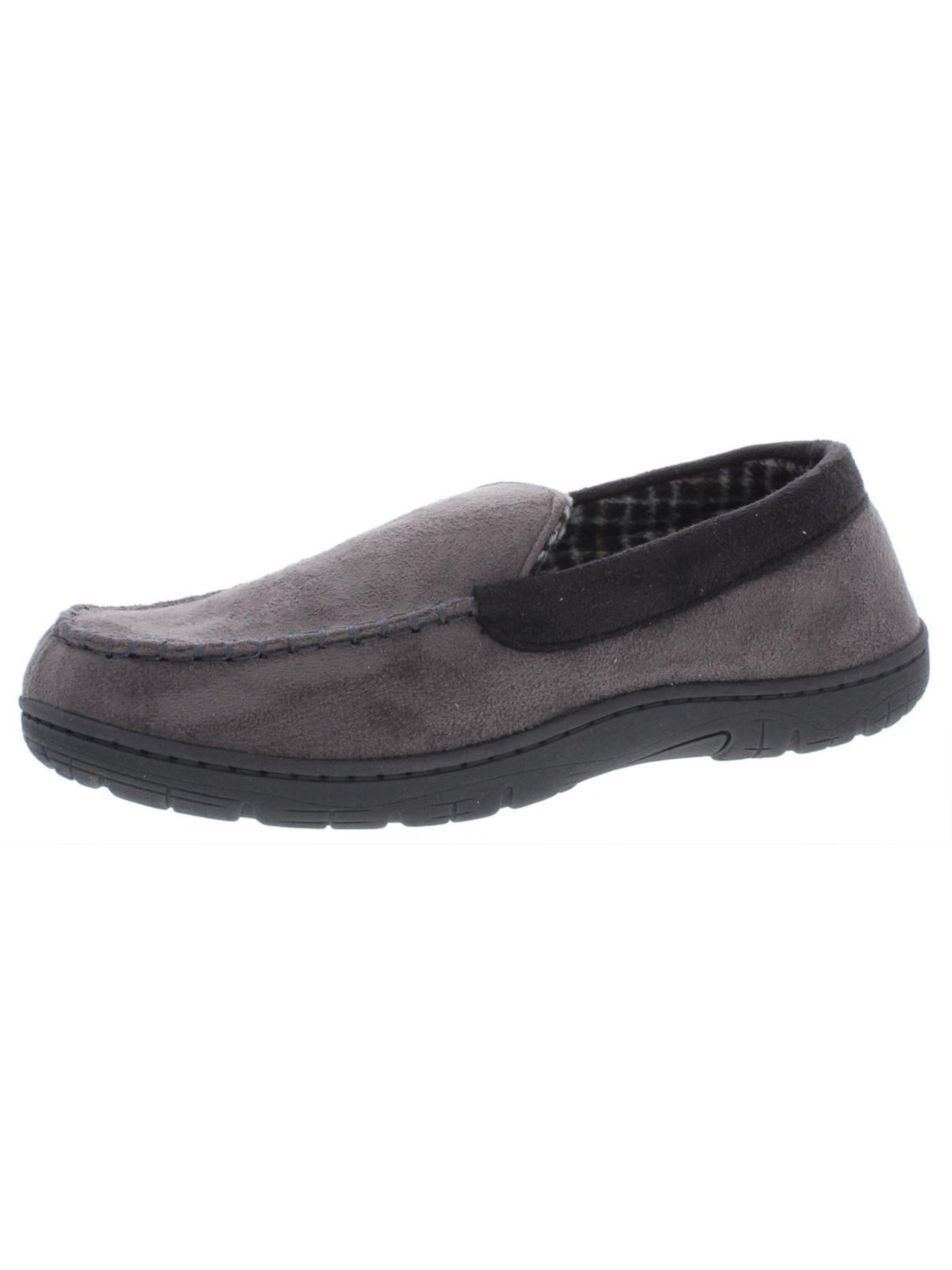 32 DEGREES HEAT Mens Gray Color Block Anti-Moisture Moc-Toe Cushioned Odor Control Round Toe Slip On Slippers Shoes M(8\9)