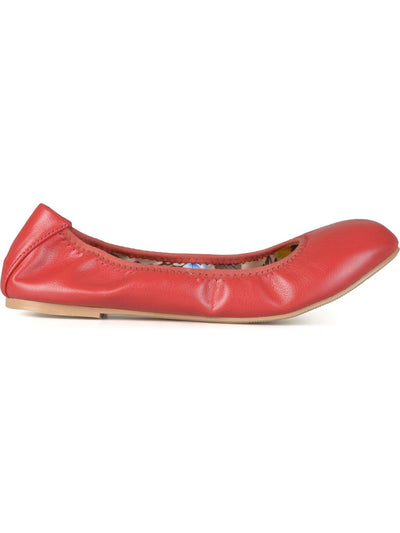 JOURNEE COLLECTION Womens Red Padded Leta Round Toe Slip On Flats Shoes 9