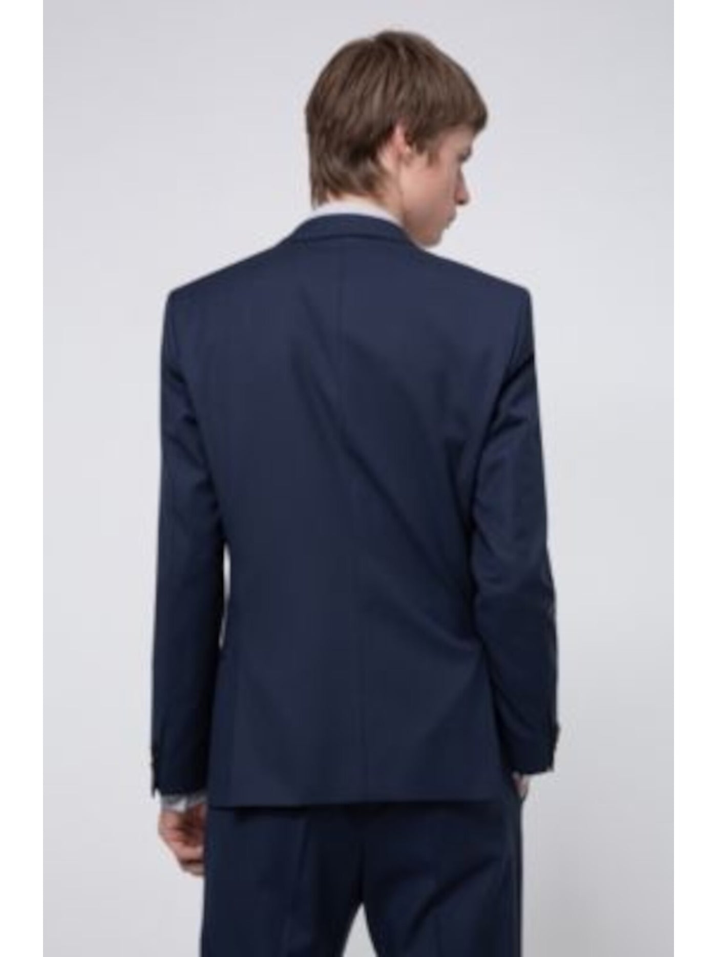 HUGO BOSS Mens Navy Single Breasted, Extra Slim Fit Stretch Blazer 46R