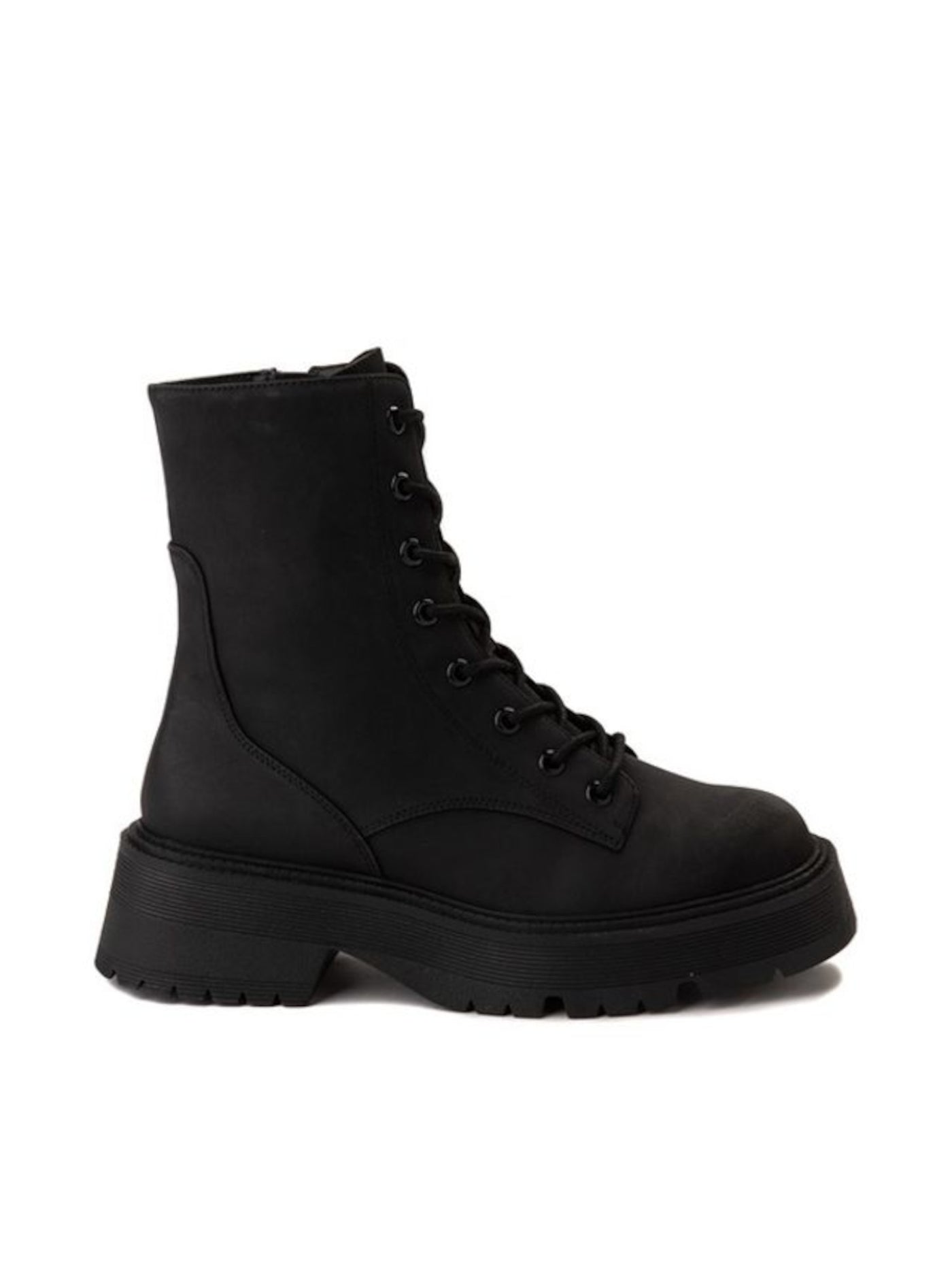 MIA Womens Black Lace Up Padded Lilth Square Toe Block Heel Zip-Up Combat Boots 6 M