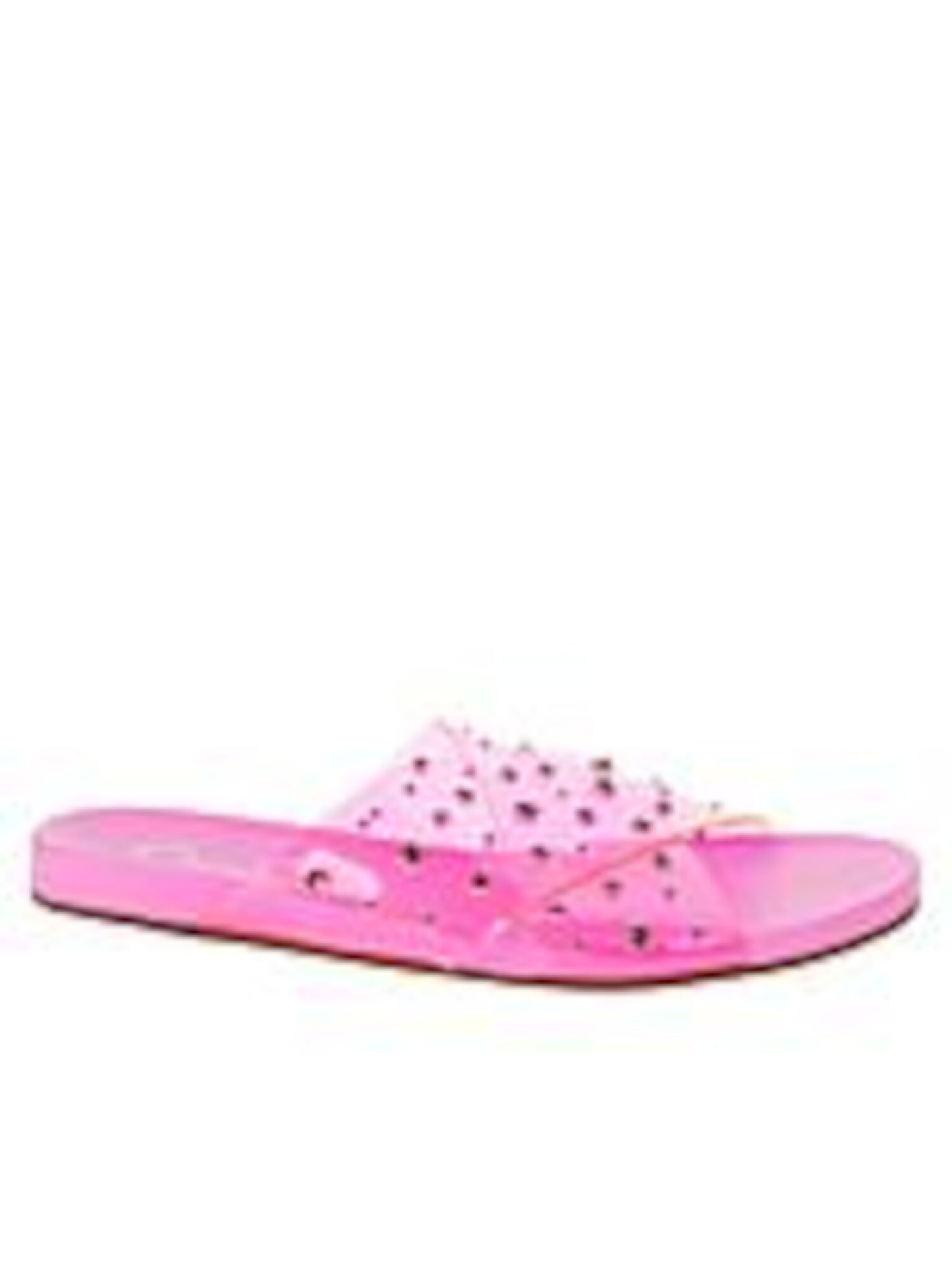 JESSICA SIMPSON Womens Pink Clear Lucite Straps Embellished Rhinestone Tislie Slip On Slide Sandals Shoes 7.5 M