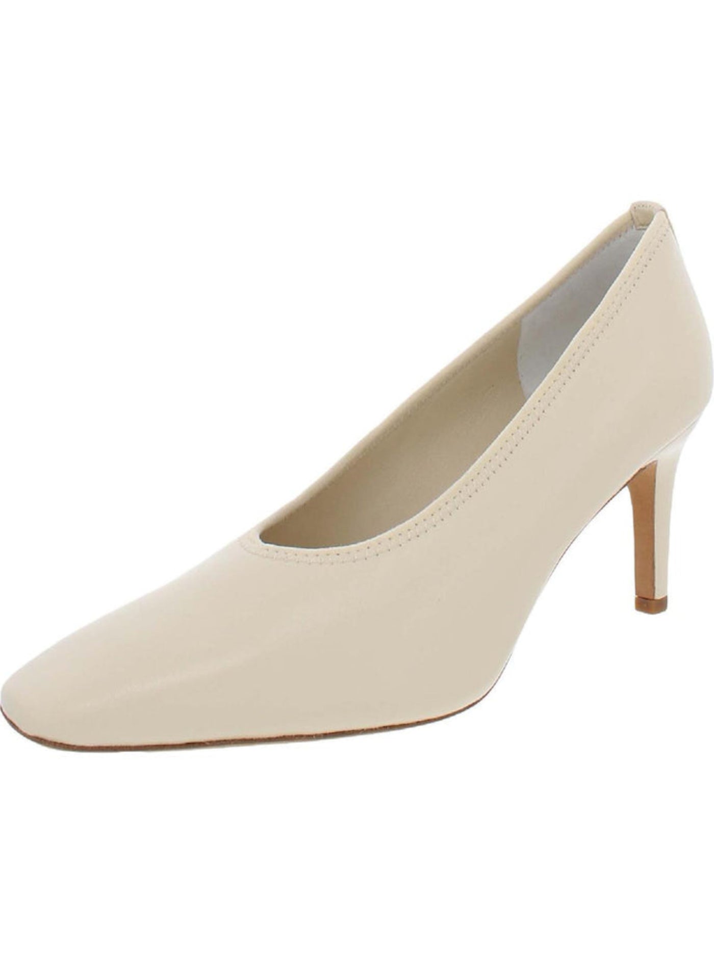 VINCE. Womens Ivory Padded Tova Square Toe Stiletto Slip On Leather Dress Pumps Shoes 8.5 M