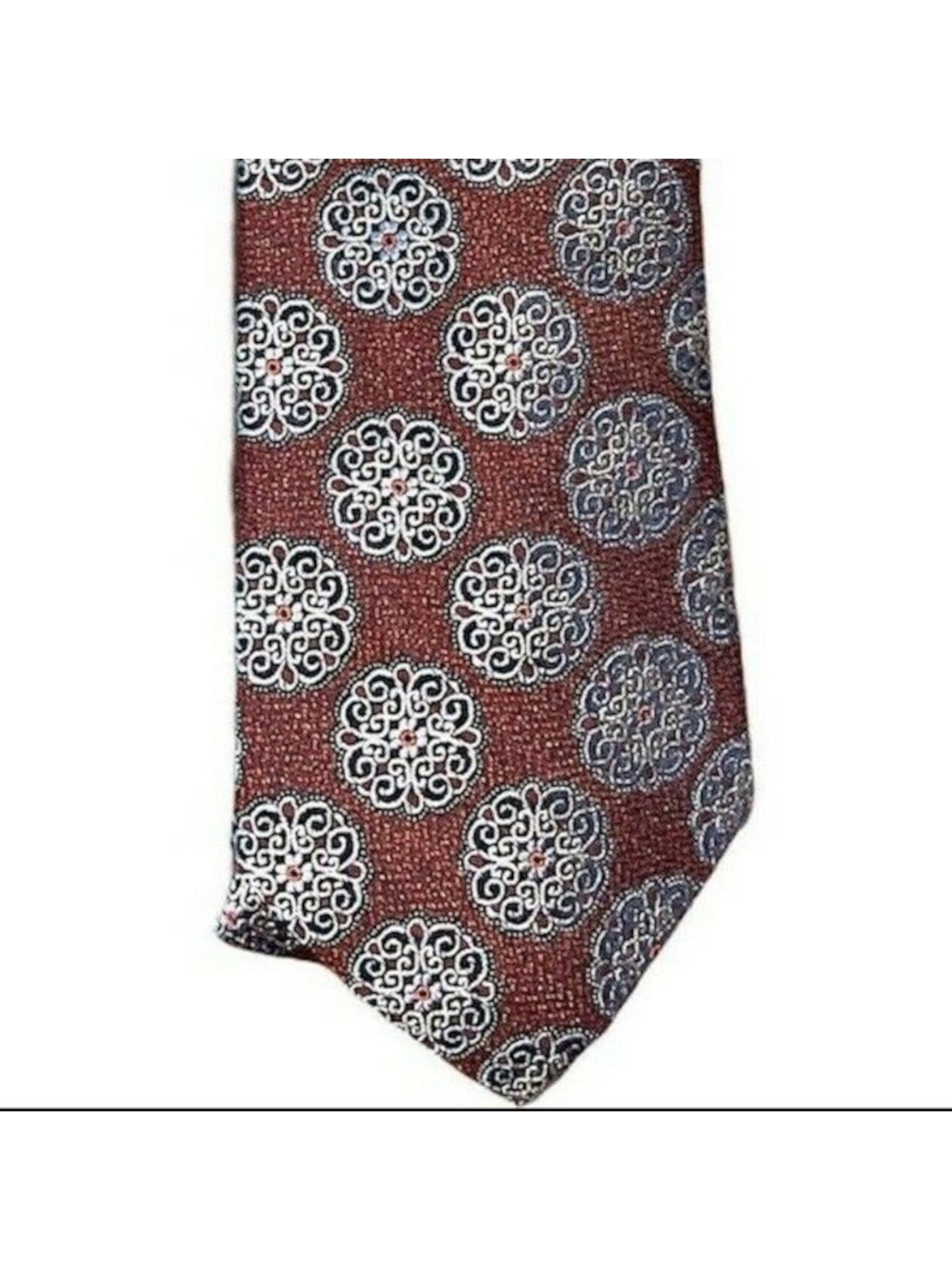 TASSO ELBA Mens Maroon Medallion Classic Neck Tie