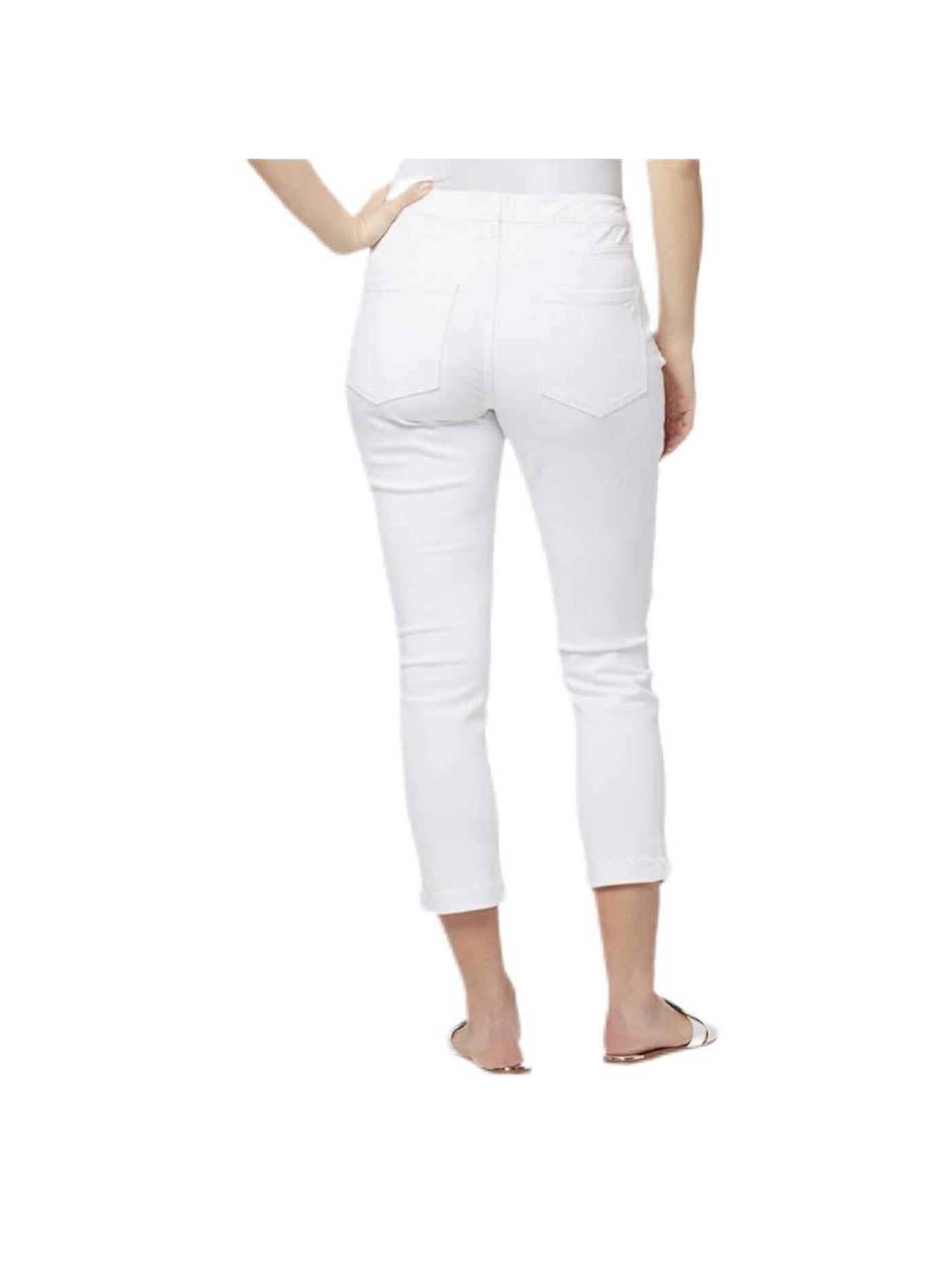 WILLIAM RAST Womens White Zippered Pocketed Frayed Boyfriend Capri Jeans Juniors 32