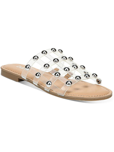 BAR III Womens Beige Caged Studded Padded Pecanna Round Toe Block Heel Slip On Slide Sandals 6 M