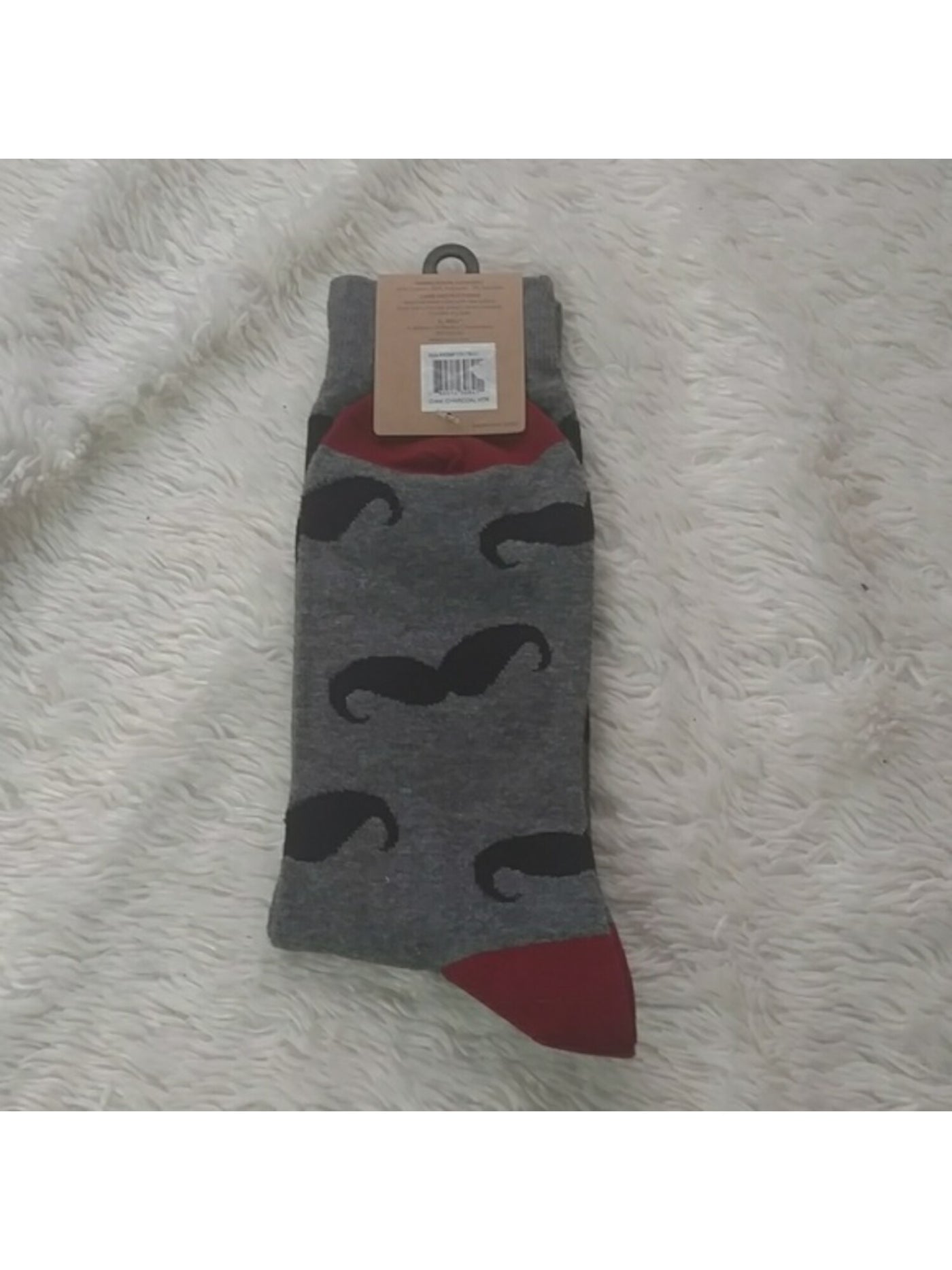 K.BELL Mens Gray Novelty Print Novelty Crew Socks 10-13