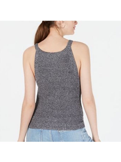 ULTRA FLIRT Womens Gray Sleeveless Halter Tank Top Size: L