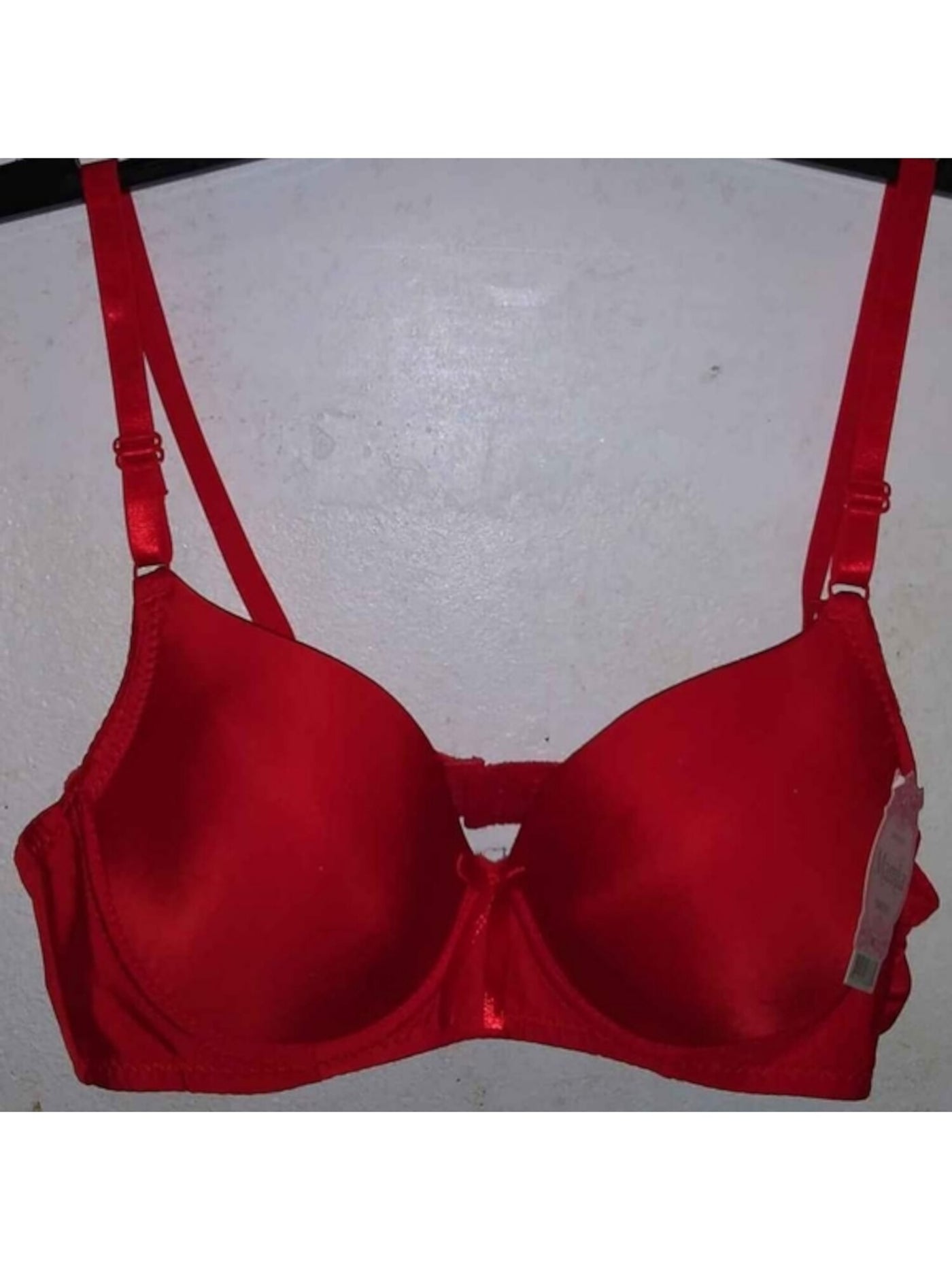 MAMIA Intimates Red Bow Accented U-Back Full Coverage Bra 34C