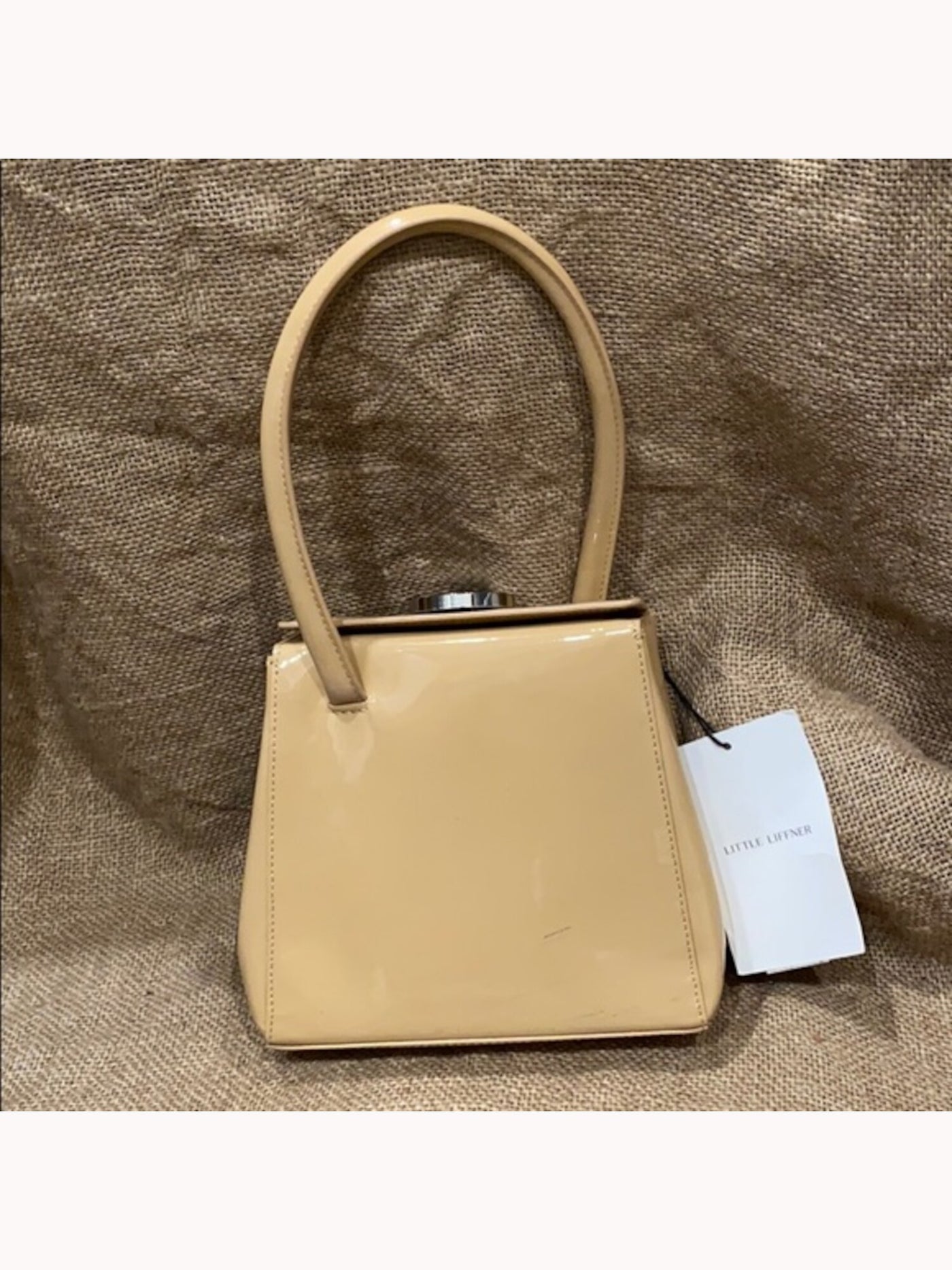 Little Liffner Women's Beige Leather Single Strap Handbag Purse