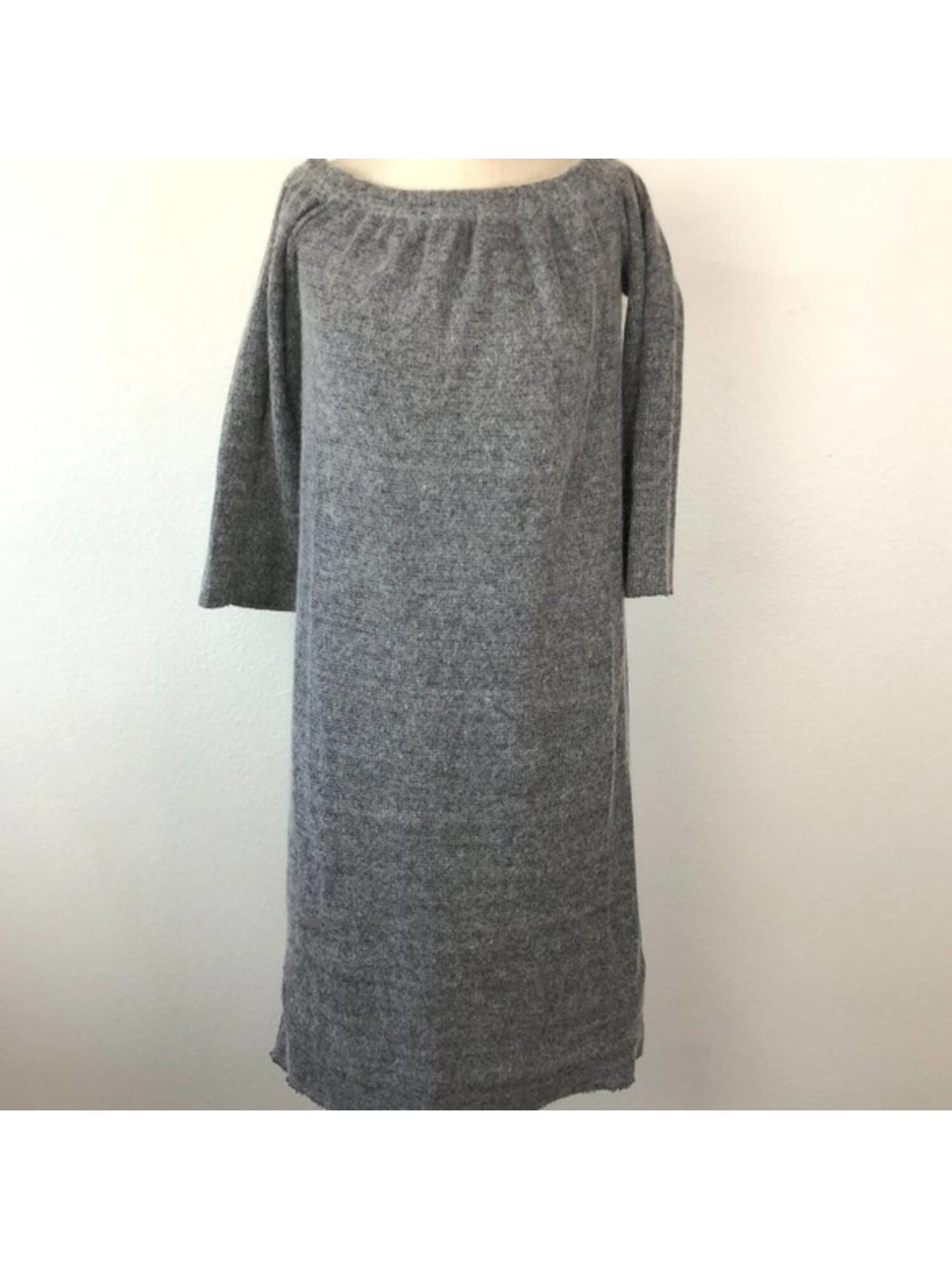 ECRU LAB Womens Gray Long Sleeve Off Shoulder Knee Length Shift Dress M