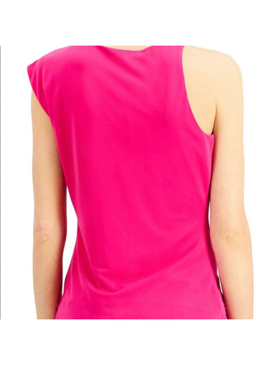 INC Womens Pink Stretch Crew Neck Top M