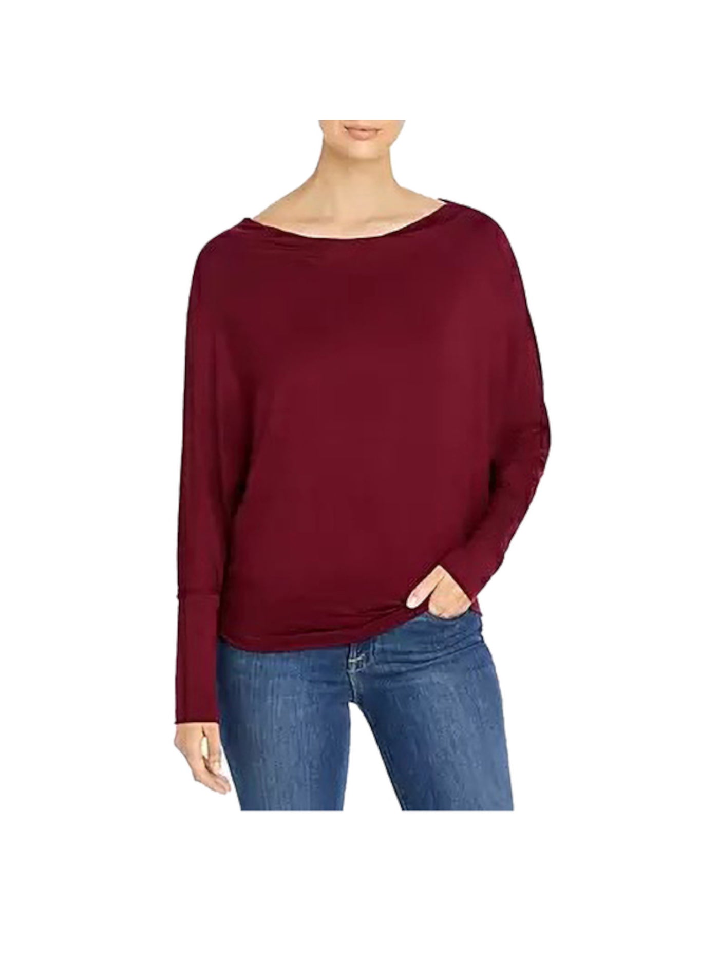 ELAN Womens Maroon Long Sleeve Top S