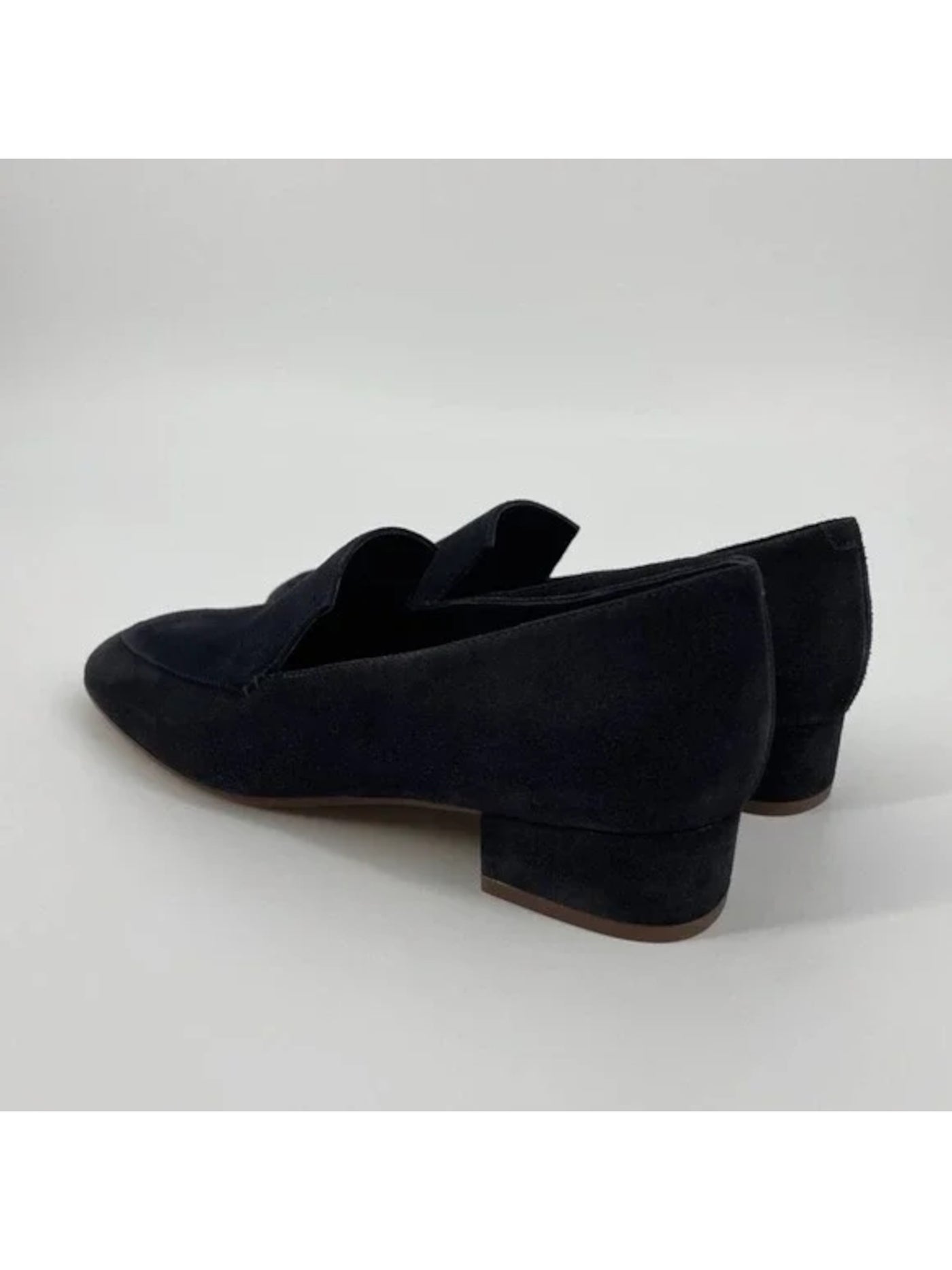 VINCE. Womens Navy Comfort Fauna Square Toe Block Heel Slip On Leather Heeled Loafers 10 M