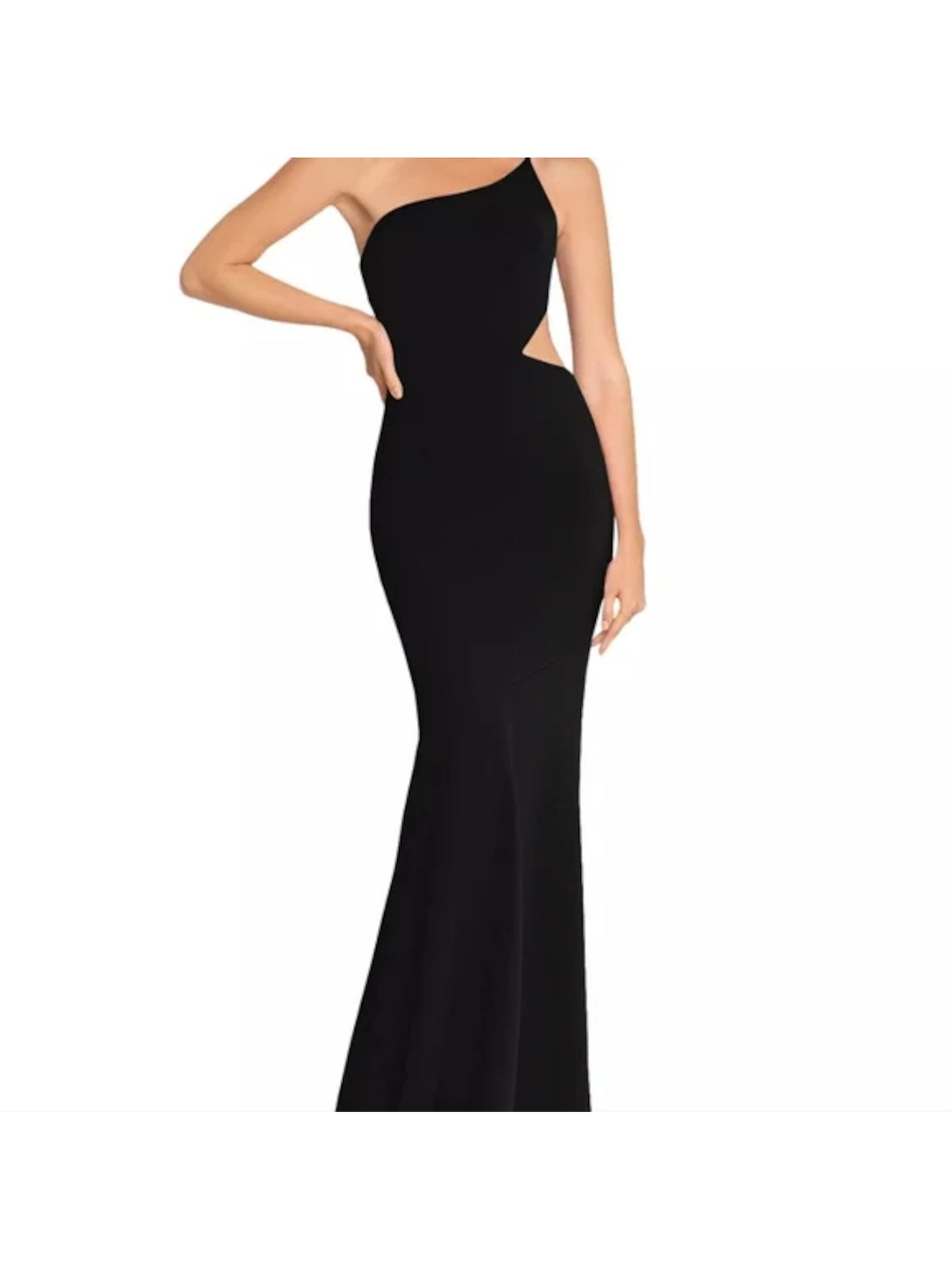 AQUA FORMAL Womens Cut Out Spaghetti Strap Asymmetrical Neckline Full-Length Evening Mermaid Dress