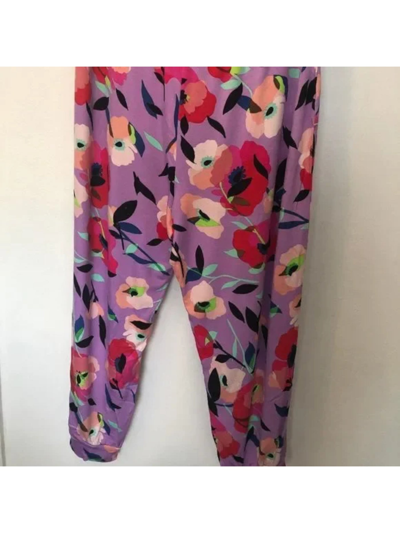 ADYSON PARKER Intimates Purple Cuffed Hem Floral Sleep Pants S