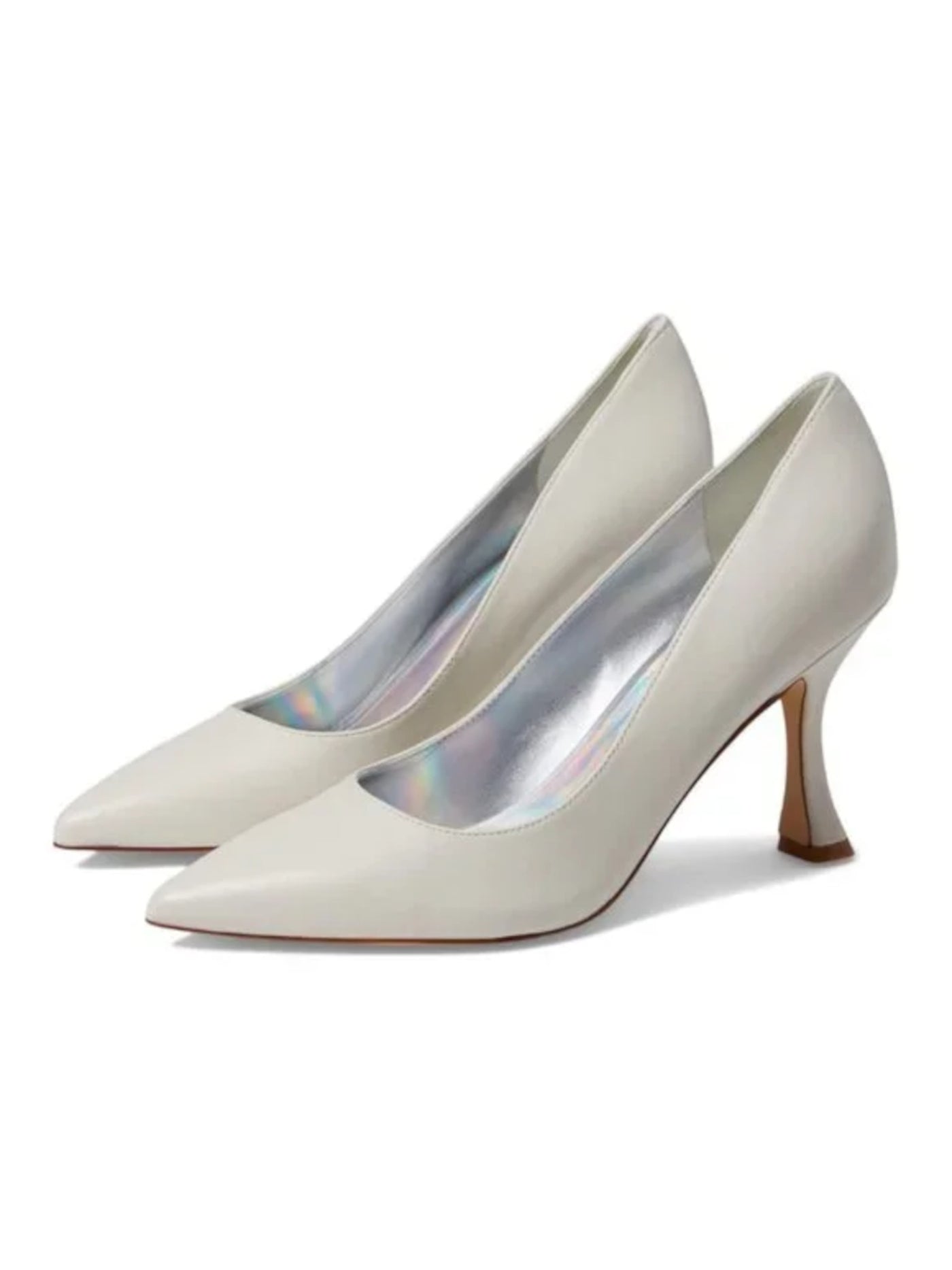 MARC FISHER Womens Ivory Padded Heidea Pointy Toe Flare Slip On Leather Dress Pumps Shoes 6 M