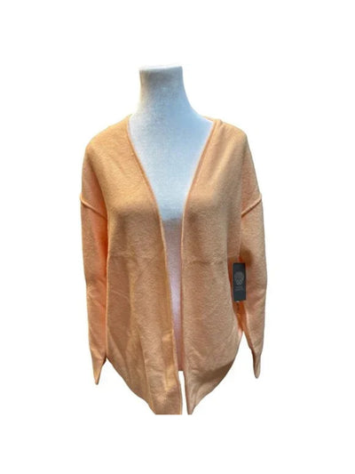 VINCE CAMUTO Womens Ribbed Long Sleeve Open Front Cardigan