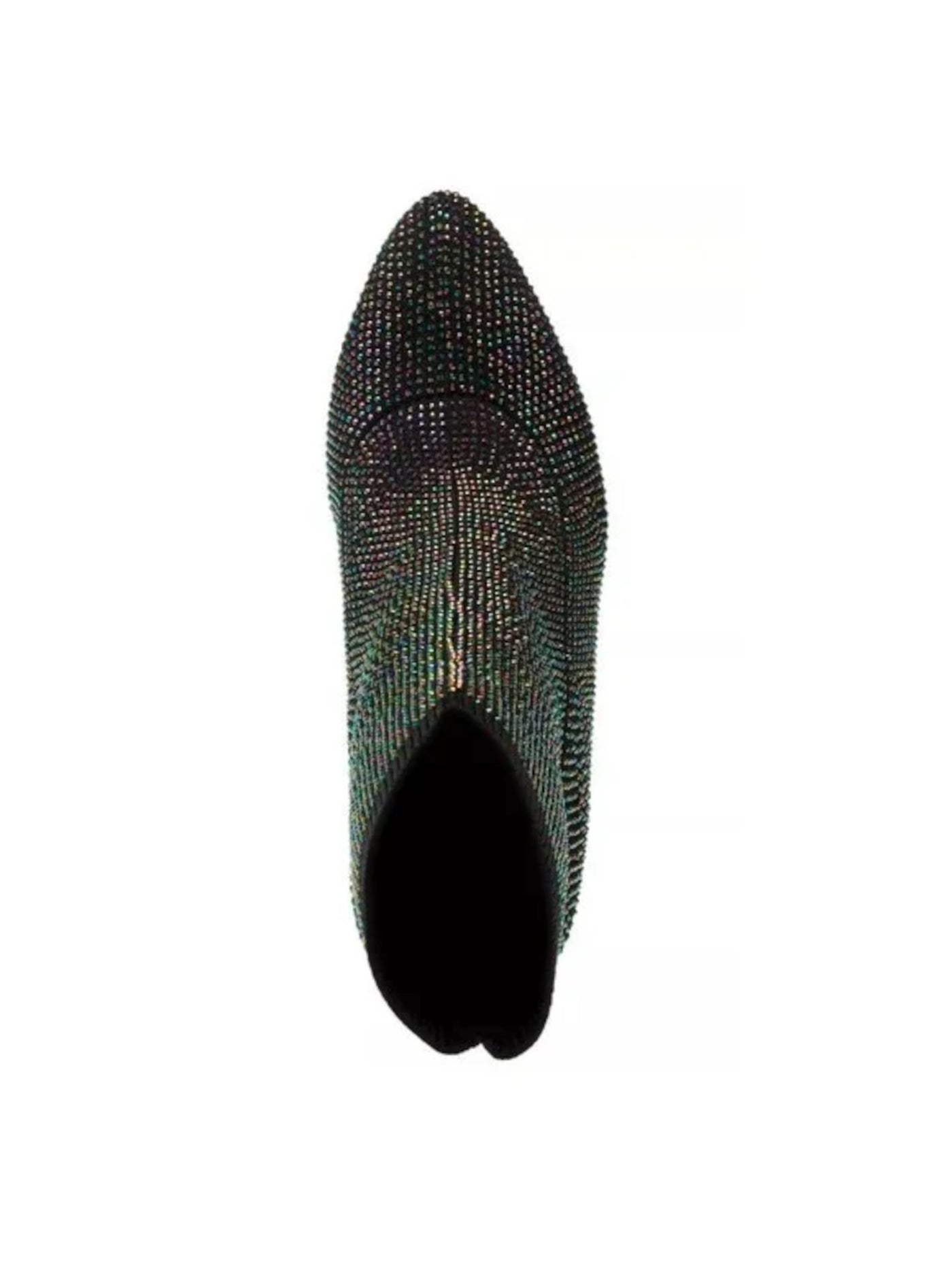 WILD PAIR Womens Black Sock Cushioned Rhinestone Stretch Baybe Pointed Toe Block Heel Dress Booties M