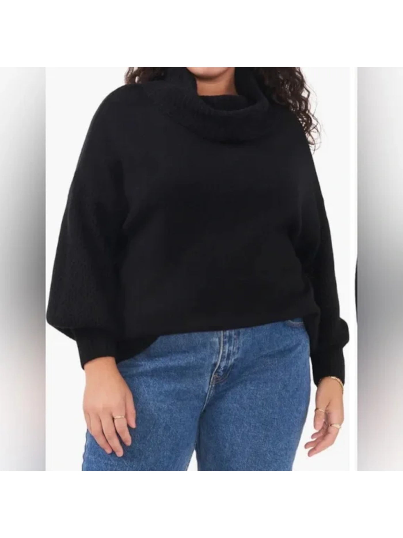 VINCE CAMUTO Womens Black Long Sleeve Cowl Neck Sweater L