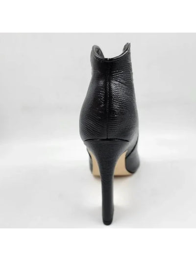 MARC FISHER LTD Womens Black Solid Snake Padded Masina Pointed Toe Flare Leather Heeled Boots 7 M