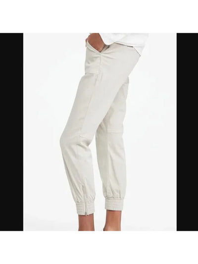 J BRAND Womens Beige Zippered Pocketed Smocked Zip Ankle Joggers Pants 29