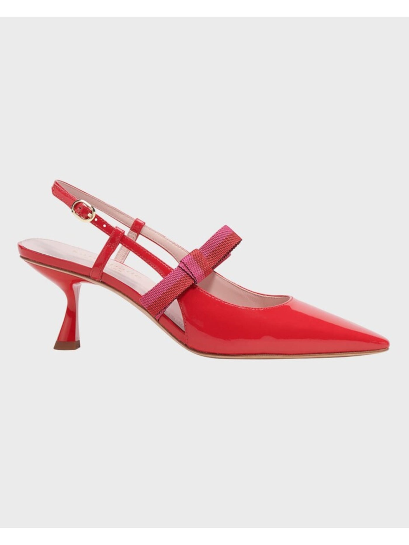 KATE SPADE NEW YORK Womens Red Bow Strap Accent Padded Maritza Pointed Toe Buckle Slingback 10 B