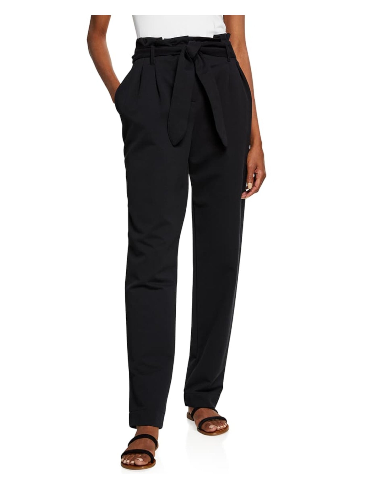 ARMANI Womens Black Stretch Zippered Wear To Work Straight leg Pants 40