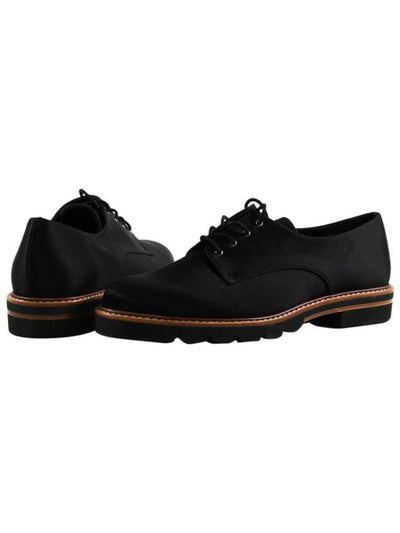 STUART WEITZMAN Womens Black Satin Metro Round Toe Lace-Up Oxford Shoes 9 M