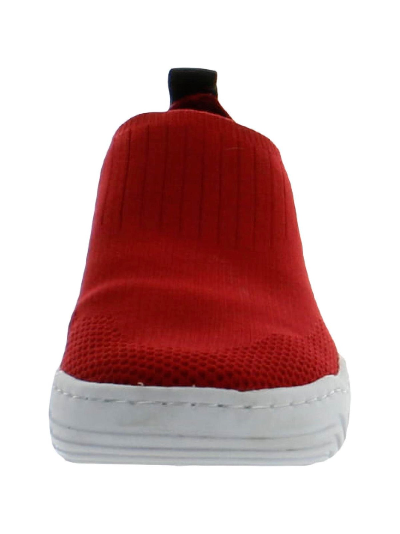 MARC FISHER Womens Red Knit Pull Tab 1" Platform Stretch Cushioned Removable Insole Jenic Round Toe Wedge Slip On Sneakers Shoes 5 M