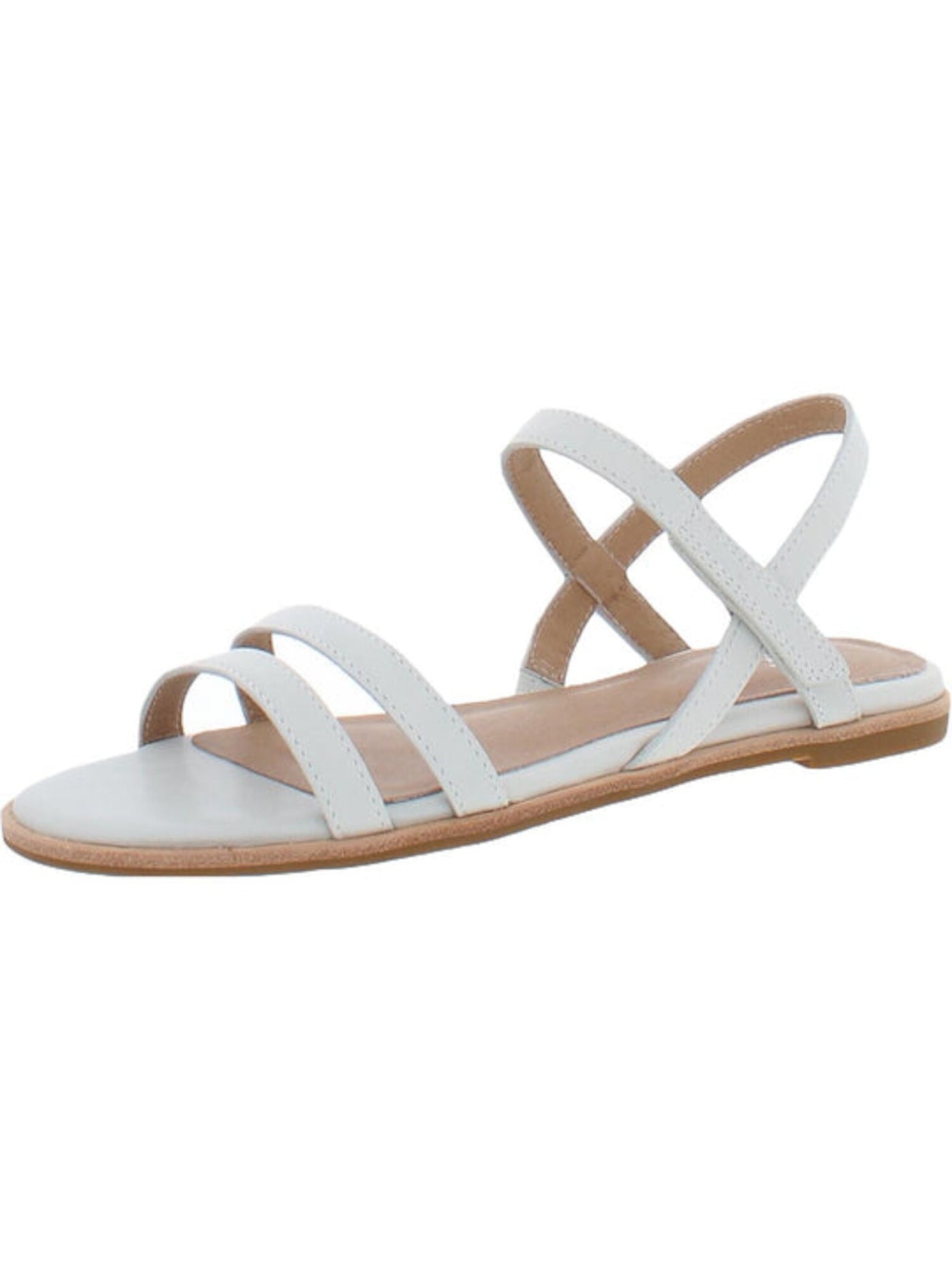 EILEEN FISHER Womens Chalk White Padded Strappy Adjustable Strap Cahill Round Toe Leather Sandals 7.5 M