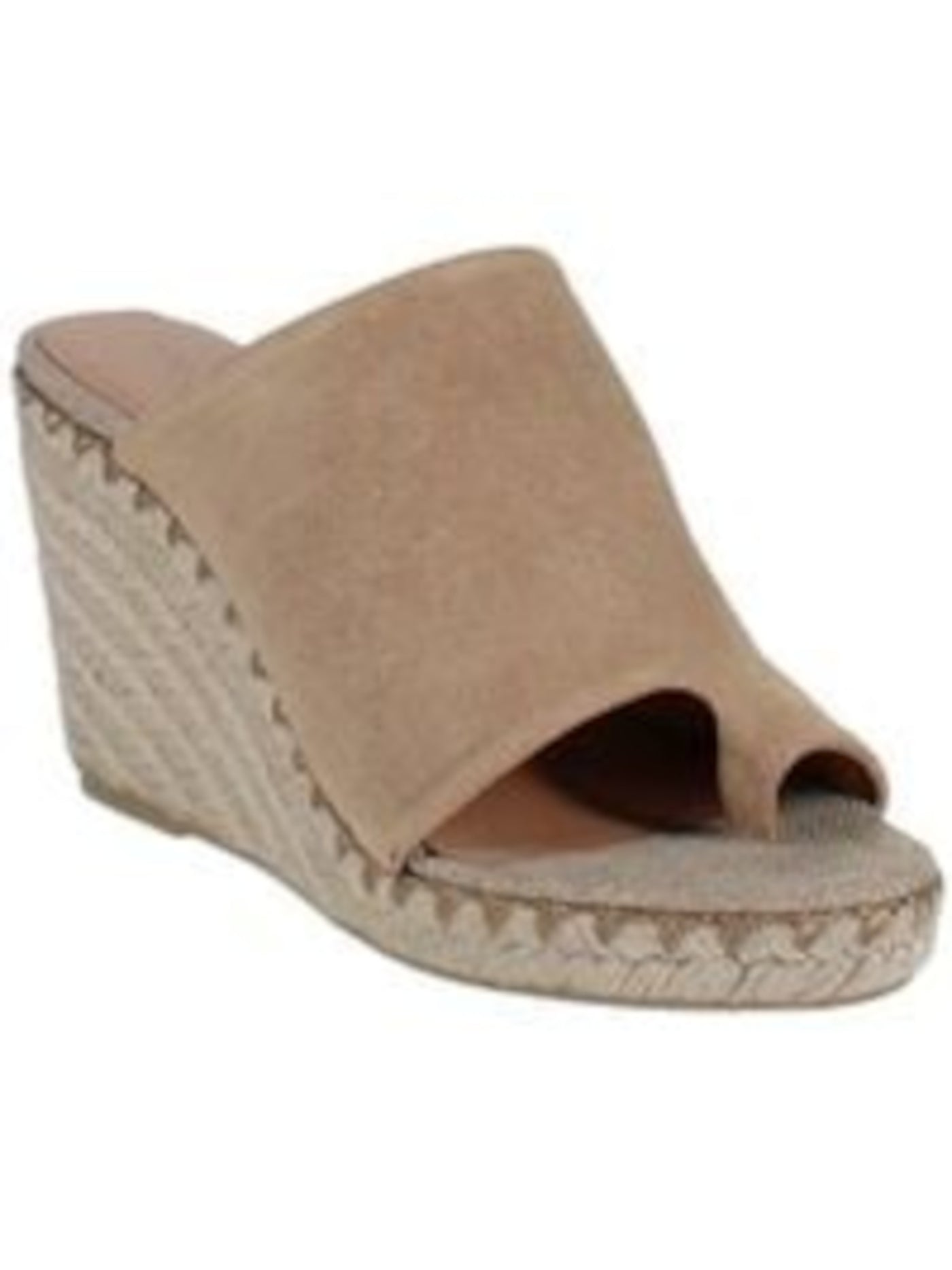 VINCE. Womens Beige 1/2" Platform Toe-Loop Stitch Detailing Padded Sutherland Round Toe Wedge Slip On Leather Espadrille Shoes 6 M