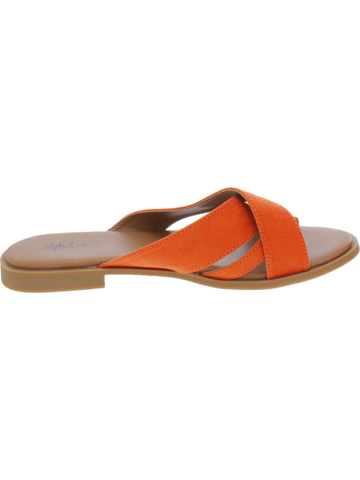 STYLE & COMPANY Womens Orange Cushioned Carolyn Round Toe Slip On Sandals Shoes 6.5 M