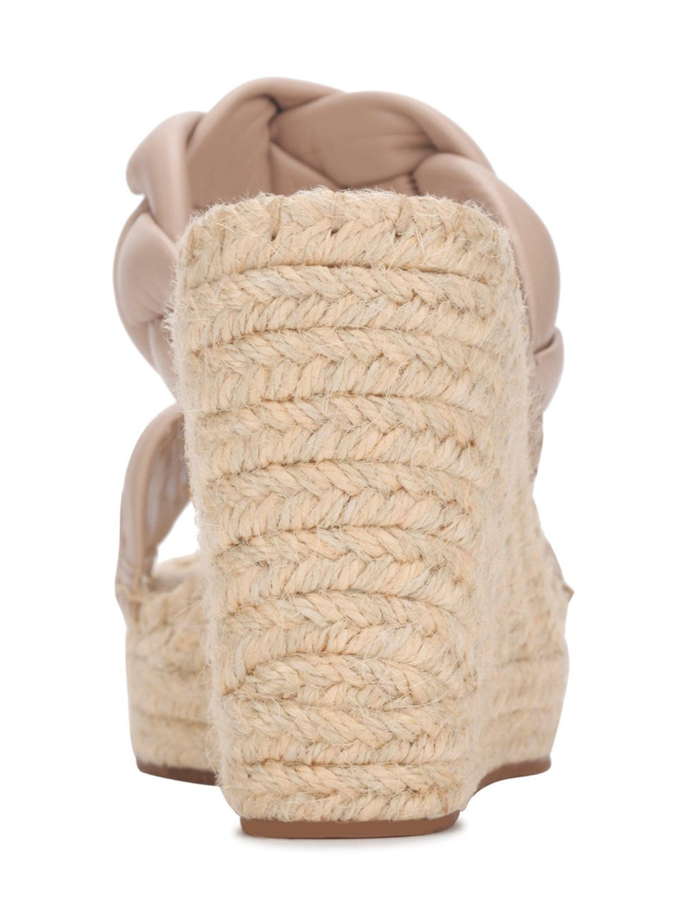 KENNETH COLE Womens Beige 1-1/2" Platform Braided Olivia Open Toe Wedge Slip On Sandals Shoes 8.5 M