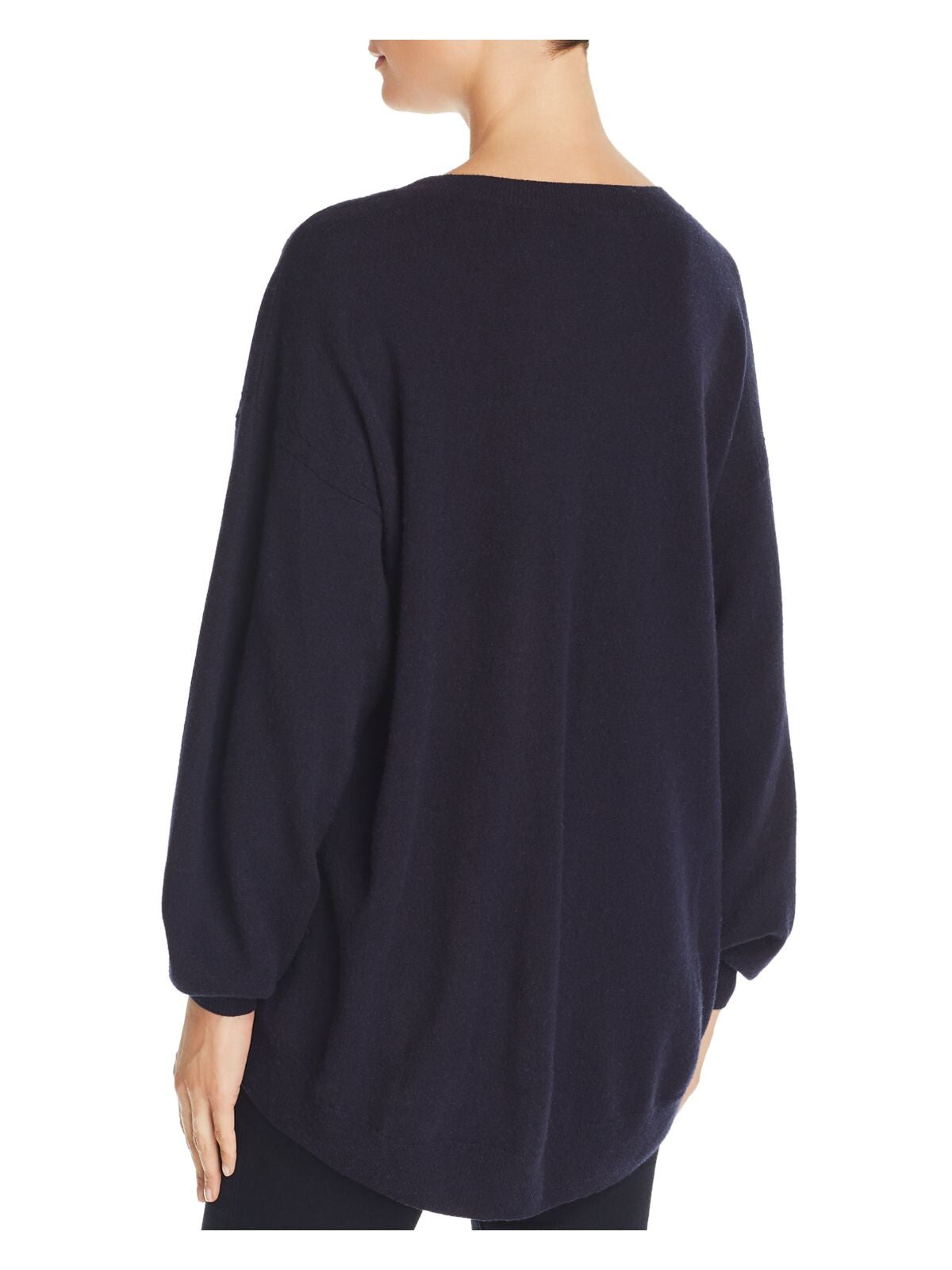 JOIE Womens Navy Long Sleeve Crew Neck Hi-Lo Sweater S