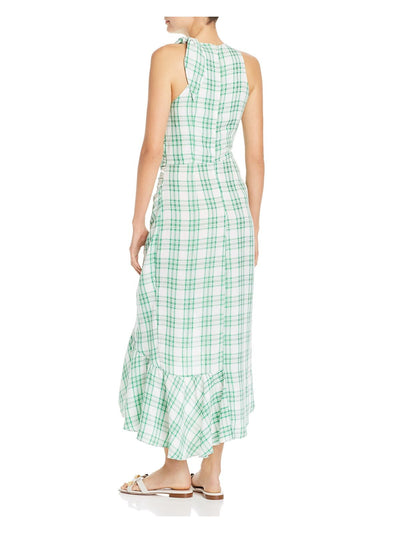 PAPER LONDON Womens Ruffled Jewel Neck Hi-Lo Dress