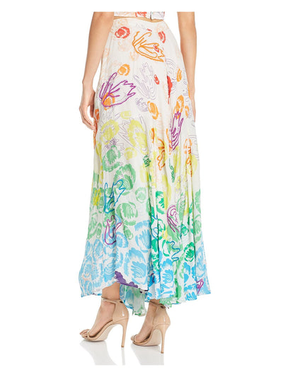 Mochi Womens White Floral Maxi Wrap Skirt XS