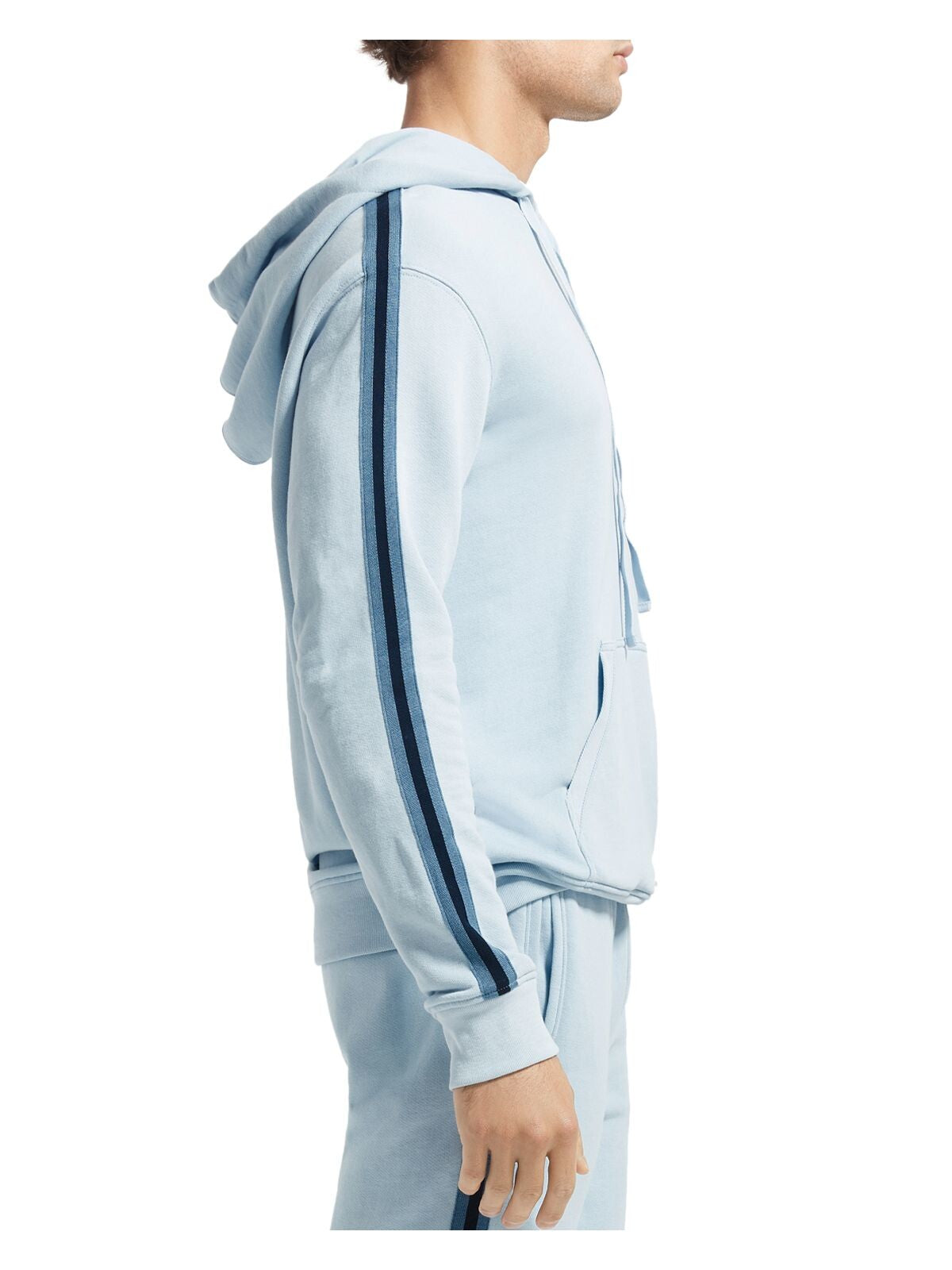 ATM Mens Light Blue Long Sleeve Draw String Hoodie L