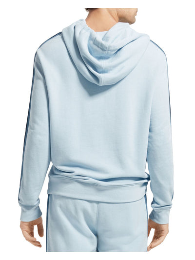 ATM Mens Light Blue Long Sleeve Draw String Hoodie L