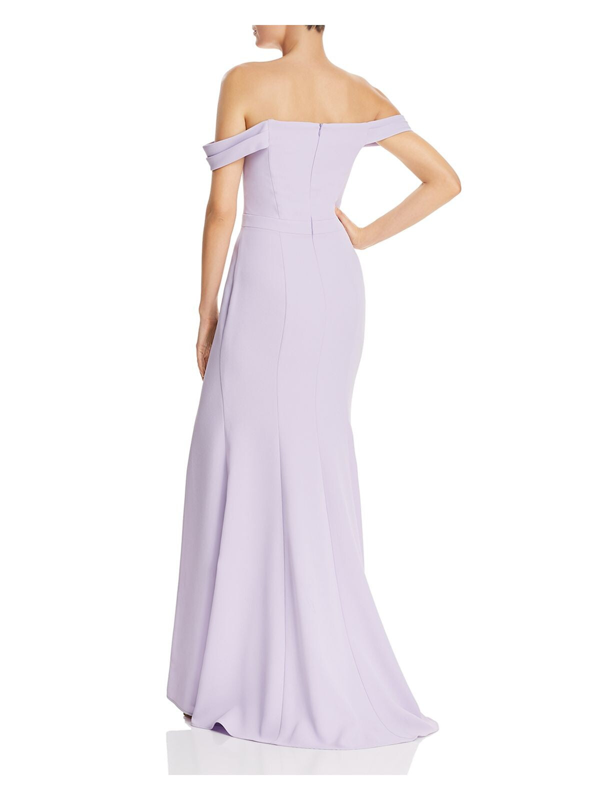 AVERY G Womens Purple Slitted Spaghetti Strap Off Shoulder Full-Length Formal Sheath Dress 6