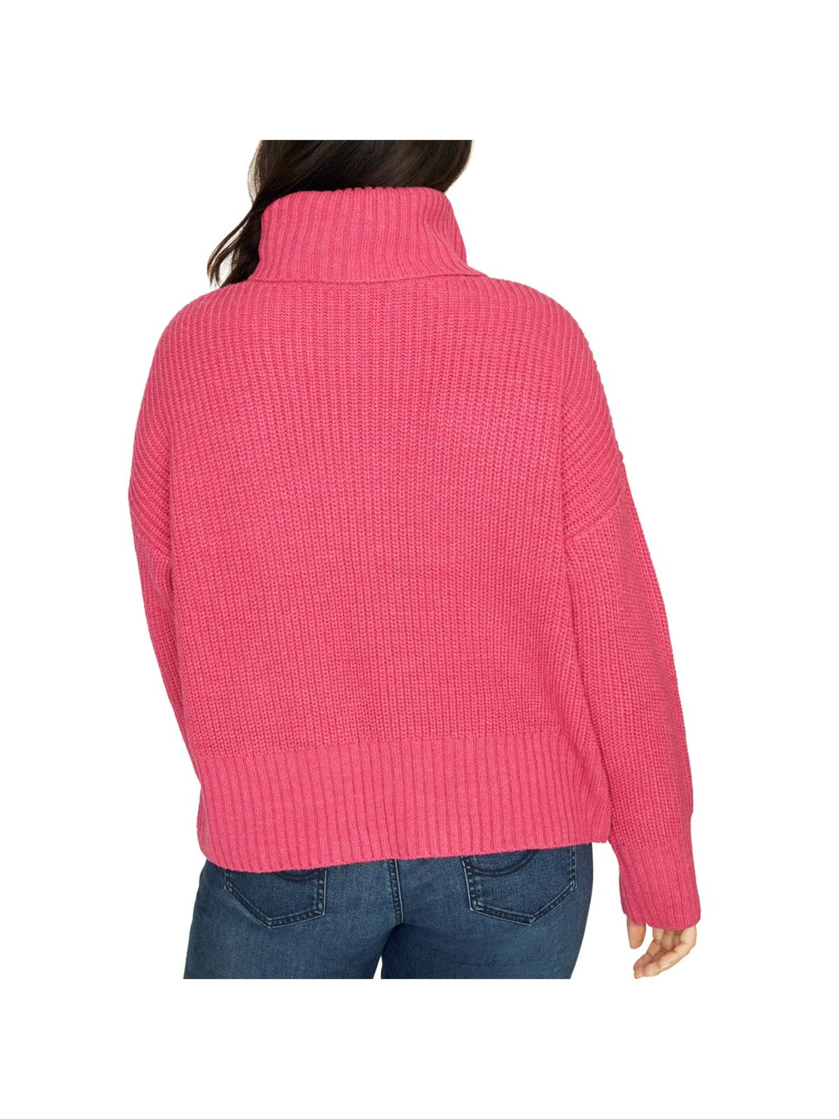 SANCTUARY Womens Pink Knit Ribbed High Roll-neck Long Sleeve Sweater Plus 2X